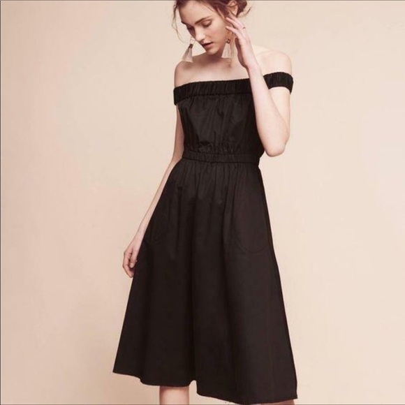 Anthropologie Dresses & Skirts - ANTHROPOLOGIE MAEVE Mona Off The Shoulder Dress Black Size XL